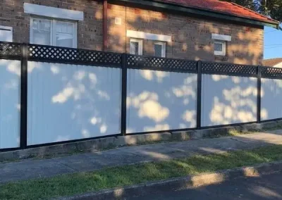 Colorbond fence with lattice extensions St George