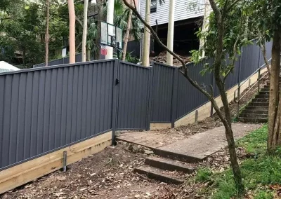 raked fence for sloped block St George