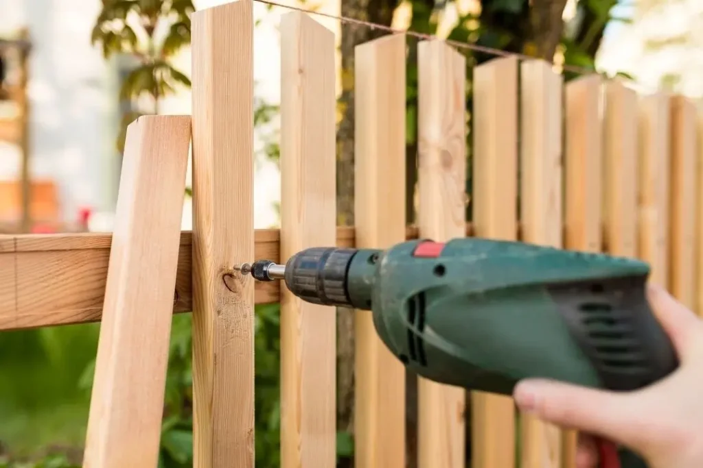 Building a wooden fence
